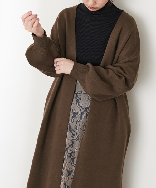 natural couture(ナチュラルクチュール)の「【WEB限定カラー有り・大好評リバイバルアイテム】きれいめニットコーディガン(カーディガン/ボレロ・レディース・ブラウン/グレイッシュベージュ/ミント/パープル/ピンク/ブラック・FREE)」の10枚目の写真