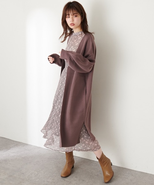 natural couture(ナチュラルクチュール)の「【WEB限定カラー有り・大好評リバイバルアイテム】きれいめニットコーディガン(カーディガン/ボレロ・レディース・ブラウン/グレイッシュベージュ/ミント/パープル/ピンク/ブラック・FREE)」の18枚目の写真