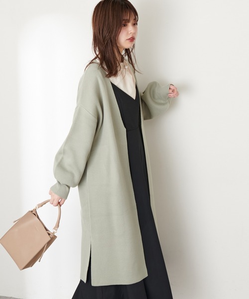 ichi イチ ⿻ ロングニット コーディガン ルーズ カーディガン ナチュラル ichi イチ ⿻ ロングニット コーディガン ルーズ カーディガン ナチュラル