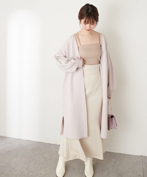 natural couture(ナチュラルクチュール)の「【WEB限定カラー有り・大好評リバイバルアイテム】きれいめニットコーディガン(カーディガン/ボレロ・レディース・ブラウン/グレイッシュベージュ/ミント/パープル/ピンク/ブラック・FREE)」の12枚目の写真