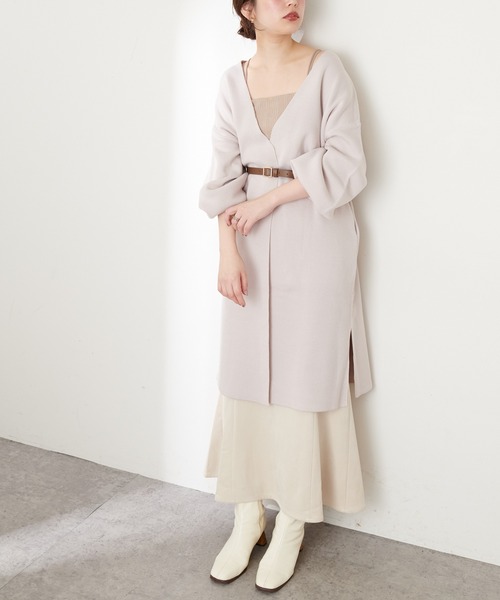 natural couture(ナチュラルクチュール)の「【WEB限定カラー有り・大好評リバイバルアイテム】きれいめニットコーディガン(カーディガン/ボレロ・レディース・ブラウン/グレイッシュベージュ/ミント/パープル/ピンク/ブラック・FREE)」の11枚目の写真