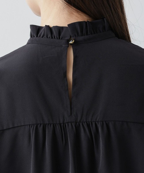 NANO universe（ナノユニバース）の「【WEB限定】フリルスタンドカラーブラウス（シャツ/ブラウス・レディース・ブルー/アイボリー/ブラック・マルチサイズ）」の8枚目の写真