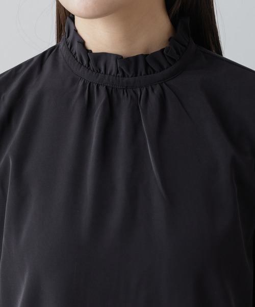NANO universe（ナノユニバース）の「【WEB限定】フリルスタンドカラーブラウス（シャツ/ブラウス・レディース・ブルー/アイボリー/ブラック・マルチサイズ）」の7枚目の写真