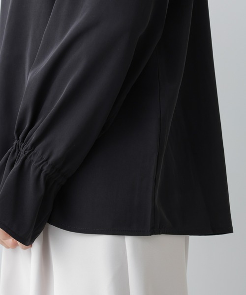 NANO universe（ナノユニバース）の「【WEB限定】フリルスタンドカラーブラウス（シャツ/ブラウス・レディース・ブルー/アイボリー/ブラック・マルチサイズ）」の5枚目の写真