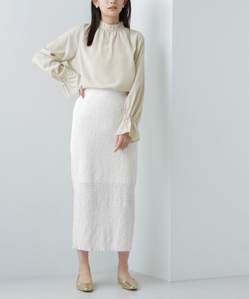 NANO universe（ナノユニバース）の「【WEB限定】フリルスタンドカラーブラウス（シャツ/ブラウス・レディース・ブルー/アイボリー/ブラック・マルチサイズ）」の22枚目の写真