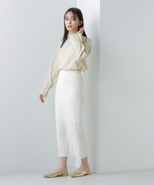 NANO universe（ナノユニバース）の「【WEB限定】フリルスタンドカラーブラウス（シャツ/ブラウス・レディース・ブルー/アイボリー/ブラック・マルチサイズ）」の21枚目の写真