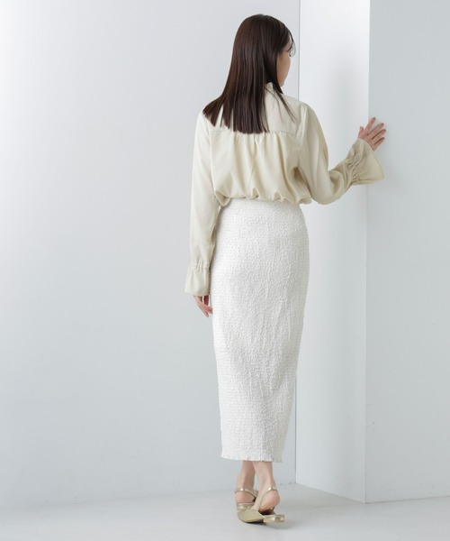 NANO universe（ナノユニバース）の「【WEB限定】フリルスタンドカラーブラウス（シャツ/ブラウス・レディース・ブルー/アイボリー/ブラック・マルチサイズ）」の20枚目の写真