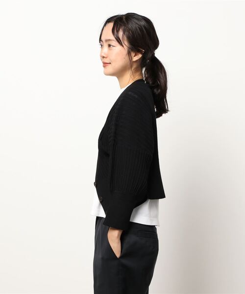 FREE'S MART（フリーズマート）の「タック編みウエストリブカーディガン（カーディガン/ボレロ・レディース・パープル/カーキ/ブラック・FREE）」の4枚目の写真