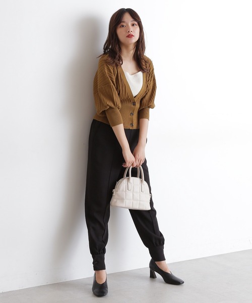 FREE'S MART（フリーズマート）の「タック編みウエストリブカーディガン（カーディガン/ボレロ・レディース・パープル/カーキ/ブラック・FREE）」の7枚目の写真