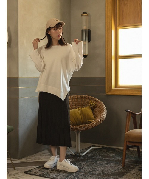 fifth calin(フィフスカラン)の「イレギュラーヘムカットソー(Tシャツ/カットソー・レディース・ピンク/ホワイト・MEDIUM)」の12枚目の写真