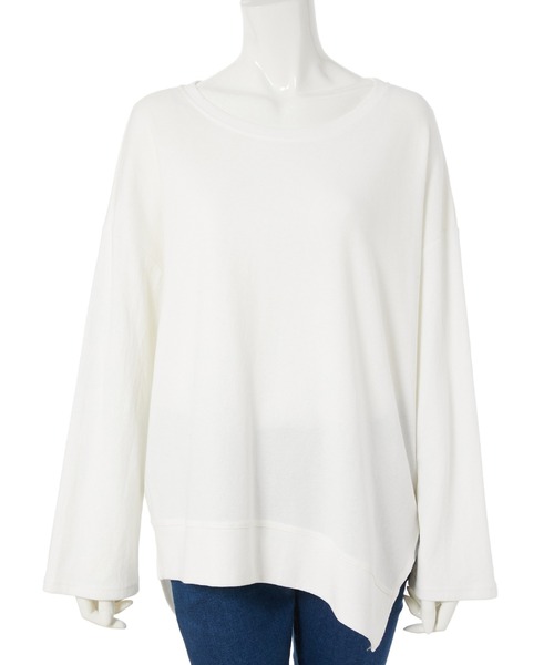 fifth calin(フィフスカラン)の「イレギュラーヘムカットソー(Tシャツ/カットソー・レディース・ピンク/ホワイト・MEDIUM)」の6枚目の写真