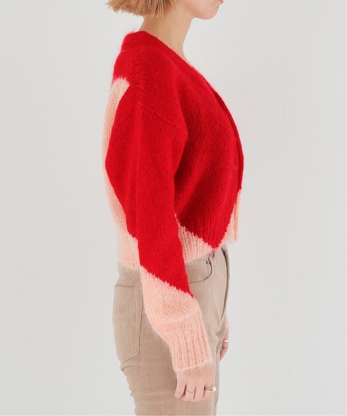 NOMA t.d.（ノーマティーディー）の「【NOMA t.d./ノーマティーディー】Hand Knit Diamond Cardigan：カーディガン（カーディガン/ボレロ・レディース・ピンク・X-SMALL）」の4枚目の写真