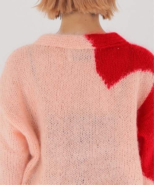 NOMA t.d.（ノーマティーディー）の「【NOMA t.d./ノーマティーディー】Hand Knit Diamond Cardigan：カーディガン（カーディガン/ボレロ・レディース・ピンク・X-SMALL）」の9枚目の写真