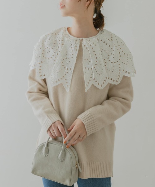 F by ROSSO（エフバイロッソ）の「F by ROSSO　ハミルトンラムズウールサイドスリットニット（ニット/セーター・レディース・アイボリー/モカ/イエロー系その他/オリーブ・FREE）」の20枚目の写真