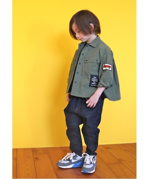GROOVY COLORS(グルービーカラーズ)の「ムライトデニム ツイスト ロングパンツ(デニムパンツ・キッズ・ネイビー/ブルー・100/110/120/90)」の9枚目の写真