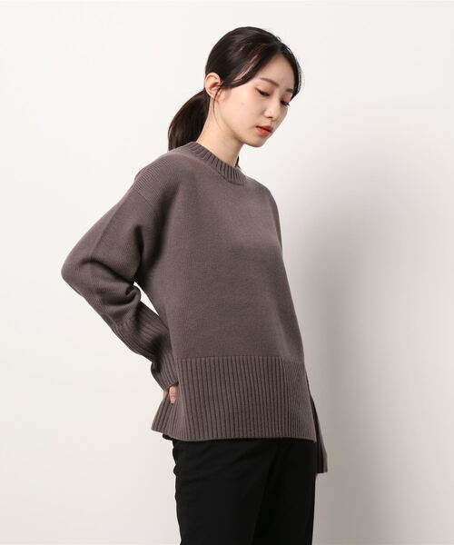 N.O.R.C by the line（ノークバイザライン）の「ウールカシミヤクルーネック（ニット/セーター・レディース・オフホワイト/トップグレー/ブラック/アッシュブラウン/ベージュ/ピンク・L/M/S）」の5枚目の写真