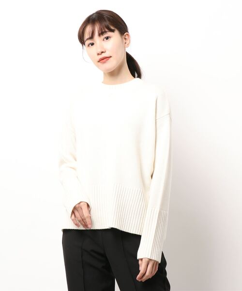 N.O.R.C by the line（ノークバイザライン）の「ウールカシミヤクルーネック（ニット/セーター・レディース・オフホワイト/トップグレー/ブラック/アッシュブラウン/ベージュ/ピンク・L/M/S）」の2枚目の写真