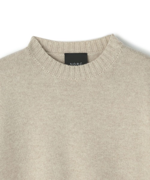 N.O.R.C by the line（ノークバイザライン）の「ウールカシミヤクルーネック（ニット/セーター・レディース・オフホワイト/トップグレー/ブラック/アッシュブラウン/ベージュ/ピンク・L/M/S）」の14枚目の写真