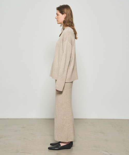 N.O.R.C by the line（ノークバイザライン）の「ウールカシミヤクルーネック（ニット/セーター・レディース・オフホワイト/トップグレー/ブラック/アッシュブラウン/ベージュ/ピンク・L/M/S）」の13枚目の写真