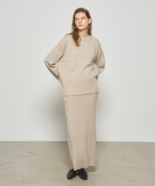 N.O.R.C by the line（ノークバイザライン）の「ウールカシミヤクルーネック（ニット/セーター・レディース・オフホワイト/トップグレー/ブラック/アッシュブラウン/ベージュ/ピンク・L/M/S）」の7枚目の写真