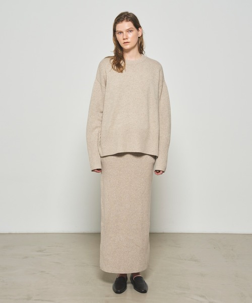 N.O.R.C by the line（ノークバイザライン）の「ウールカシミヤクルーネック（ニット/セーター・レディース・オフホワイト/トップグレー/ブラック/アッシュブラウン/ベージュ/ピンク・L/M/S）」の9枚目の写真
