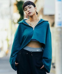 atmos pink | atmos pink ショート丈ハーフジップトップス(その他トップス)