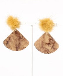 petitcro | ＊petitcro*　ファーxプレート　ピアス　PCKP192005(ピアス（両耳用）)