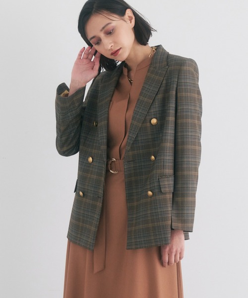 ANAYI グレンチェックダブルジャケット アナイ 金ボタン ANAYI グレンチェックダブルジャケット アナイ 金ボタン - メルカリ