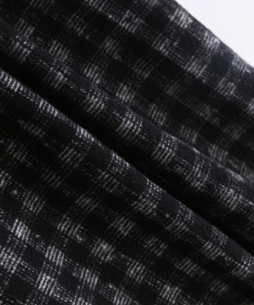 MAISON DE THERESE（メゾン ド テレーズ）の「ゆったりラインジャケット/間綿のチェックコート（テーラードジャケット・レディース・グレー/ブラック/ブラウン・MEDIUM/LARGE/SMALL）」の5枚目の写真