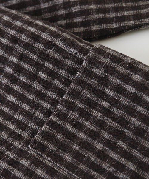 MAISON DE THERESE（メゾン ド テレーズ）の「ゆったりラインジャケット/間綿のチェックコート（テーラードジャケット・レディース・グレー/ブラック/ブラウン・MEDIUM/LARGE/SMALL）」の7枚目の写真