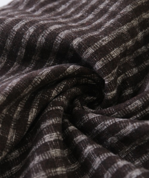 MAISON DE THERESE（メゾン ド テレーズ）の「ゆったりラインジャケット/間綿のチェックコート（テーラードジャケット・レディース・グレー/ブラック/ブラウン・MEDIUM/LARGE/SMALL）」の11枚目の写真