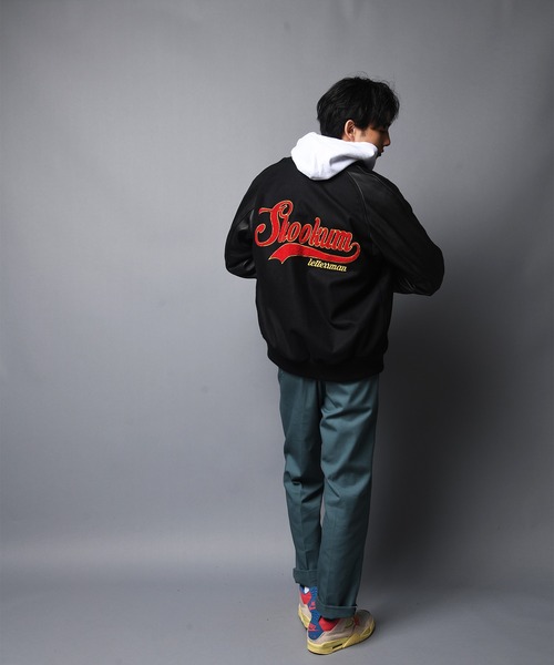 KIXSIX✖️Skookumスタジャン ブラック K刺繍　Mサイズ KIXSIX SKOOKUM コラボスタジャン Mサイズ 92 - メルカリ