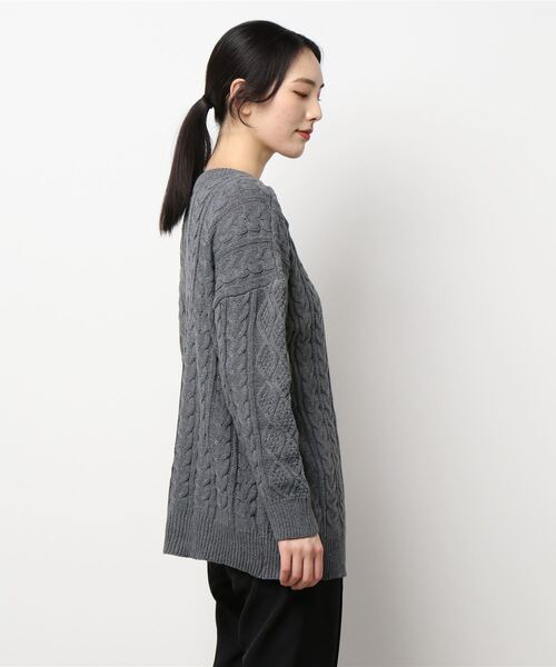 FRP（エフアールピー）の「YUGA  ローゲージニット　チュニックワンピース（ワンピース・レディース・ピンク/オフホワイト/ブラック/グレー・FREE）」の8枚目の写真