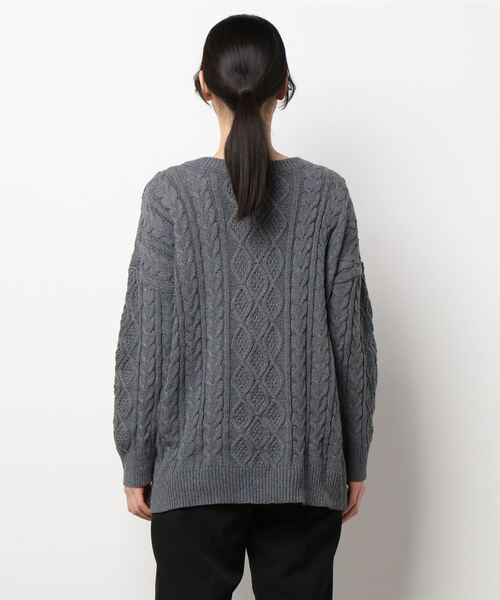 FRP（エフアールピー）の「YUGA  ローゲージニット　チュニックワンピース（ワンピース・レディース・ピンク/オフホワイト/ブラック/グレー・FREE）」の9枚目の写真