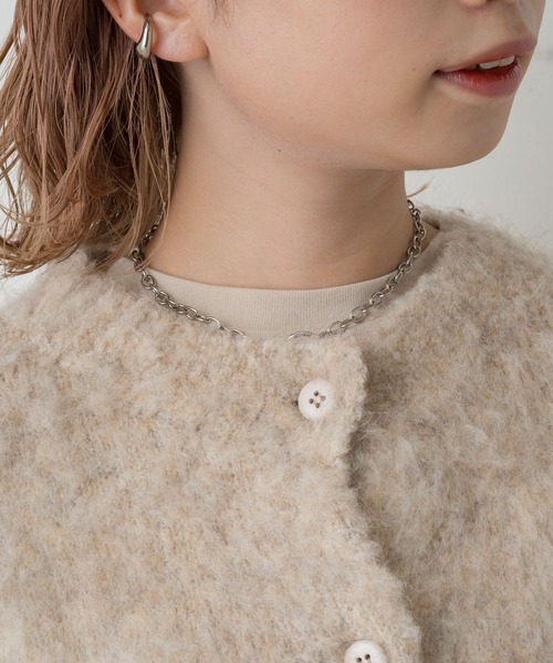 Kastane(カスタネ)の「コード紐付きMix起毛ガウン(カーディガン/ボレロ・レディース・グリーン/パープル/アイボリー・FREE)」の13枚目の写真