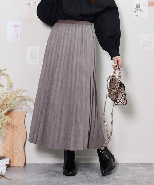 shopnikoniko(ショップニコニコ)の「プリーツスカート(スカート・レディース・ベージュ/ブラック/クリーム/ダークグレー・フリー)」の3枚目の写真