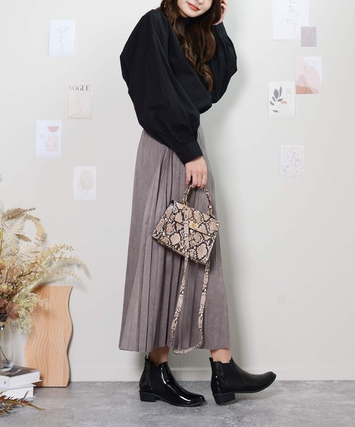 shopnikoniko(ショップニコニコ)の「プリーツスカート(スカート・レディース・ベージュ/ブラック/クリーム/ダークグレー・フリー)」の6枚目の写真