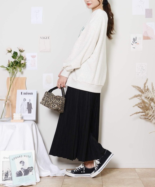 shopnikoniko(ショップニコニコ)の「プリーツスカート(スカート・レディース・ベージュ/ブラック/クリーム/ダークグレー・フリー)」の12枚目の写真