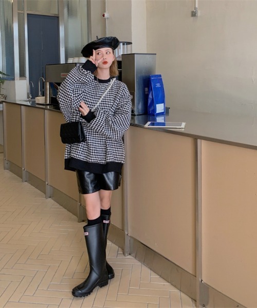 KOR（ケーオーアール）の「千鳥格子　ビッグシルエットプルオーバー（スウェット・レディース・ブラック/イエロー・FREE）」の13枚目の写真