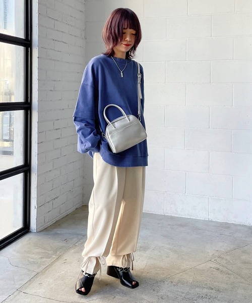 PAGEBOY（ページボーイ）の「リッチツイルセットアップパンツ（その他パンツ・レディース・ブラック/チャコールグレー/グリーン系その他/アイボリー・FREE）」の6枚目の写真