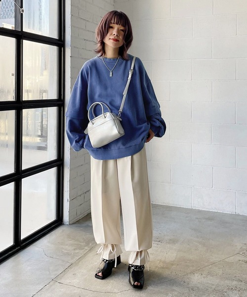 PAGEBOY（ページボーイ）の「リッチツイルセットアップパンツ（その他パンツ・レディース・ブラック/チャコールグレー/グリーン系その他/アイボリー・FREE）」の8枚目の写真