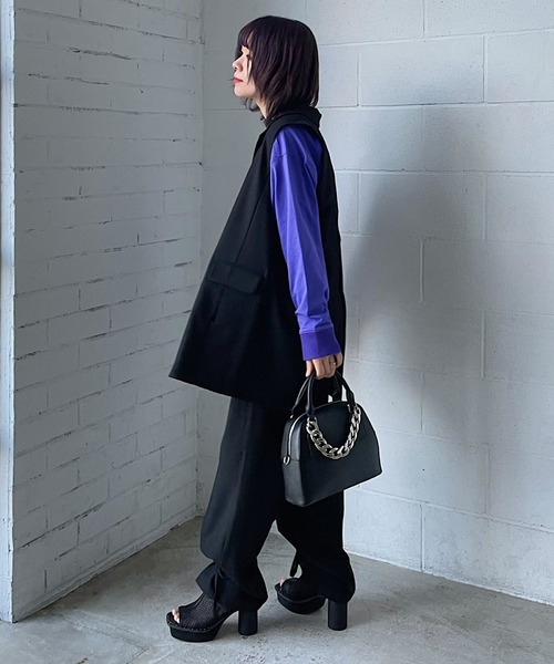 PAGEBOY（ページボーイ）の「リッチツイルセットアップパンツ（その他パンツ・レディース・ブラック/チャコールグレー/グリーン系その他/アイボリー・FREE）」の12枚目の写真