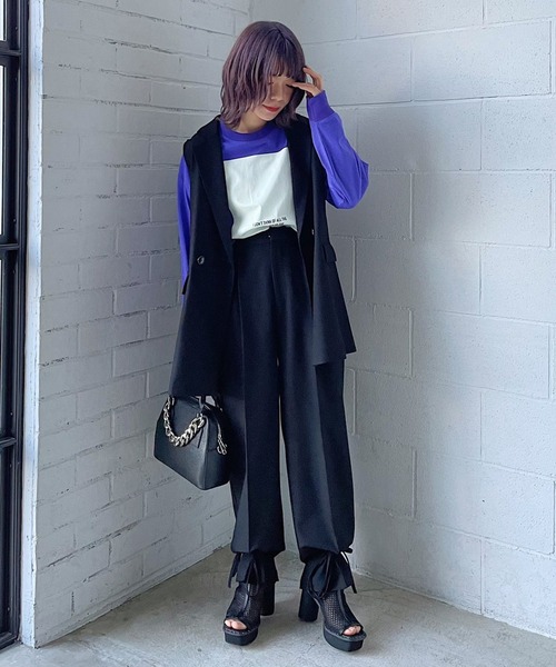 PAGEBOY（ページボーイ）の「リッチツイルセットアップパンツ（その他パンツ・レディース・ブラック/チャコールグレー/グリーン系その他/アイボリー・FREE）」の13枚目の写真