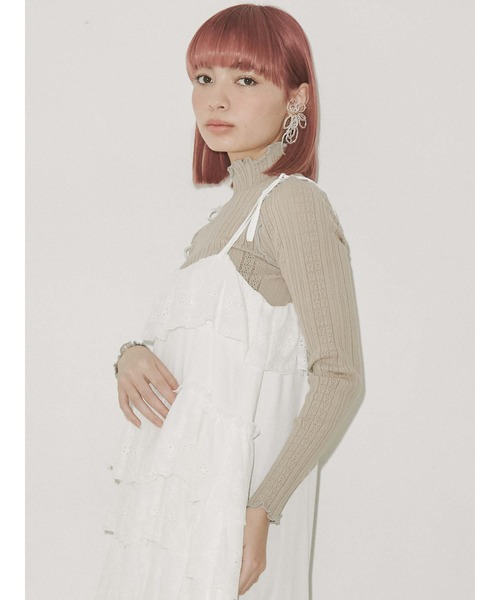 merry jenny（メリージェニー）の「イレギュラーレースキャミワンピース（ワンピース・レディース・ベージュ/オフホワイト/ブラック・FREE）」の11枚目の写真