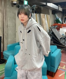 XU | 【XU/エックスユー】damage hoodie/ダメージ フーディ ビッグサイズ オーバーサイズフーディ(パーカー)