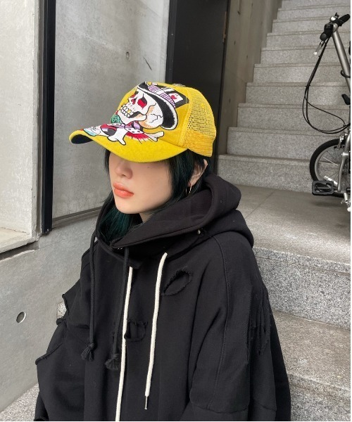 XU（エックスユー）の「【XU/エックスユー】damage hoodie/ダメージ フーディ ビッグサイズ オーバーサイズフーディ（パーカー・メンズ・ブラック/グレー・ONE SIZE）」の14枚目の写真