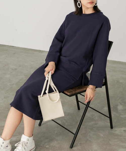 Chaco closet(チャコ クローゼット)の「ワンマイルウェア スウェットセットアップ(セットアップ・レディース・ネイビー/ブラック/イエロー/キャメル/レッド・FREE)」の3枚目の写真