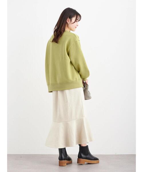 Petit fleur（プチフルール）の「・Petit Fleur ポンチスエードラッフルスカート＊（スカート・レディース・チャコールグレー/カーキ/アイボリー/グレイッシュベージュ・FREE）」の17枚目の写真