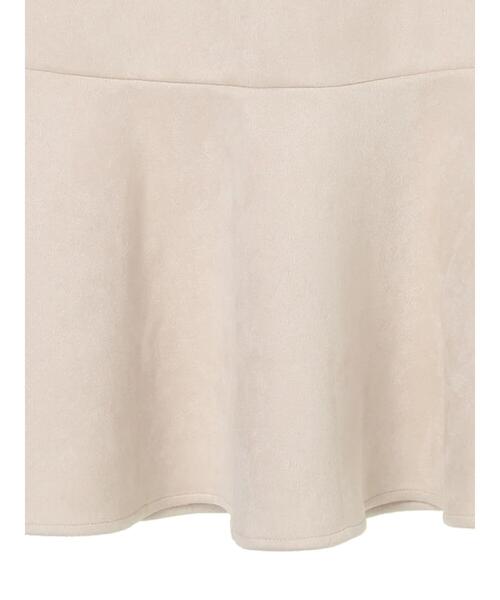 Petit fleur（プチフルール）の「・Petit Fleur ポンチスエードラッフルスカート＊（スカート・レディース・チャコールグレー/カーキ/アイボリー/グレイッシュベージュ・FREE）」の11枚目の写真