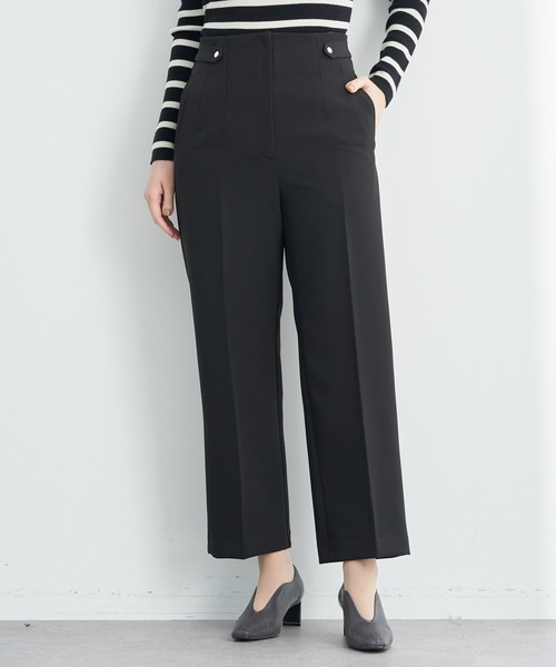 YECCA VECCA(イェッカヴェッカ)の「金釦ハイウエストパンツ(その他パンツ・レディース・ブラック/ピンク系その他2/ライトベージュ/その他6/キャメル・S/M)」の2枚目の写真